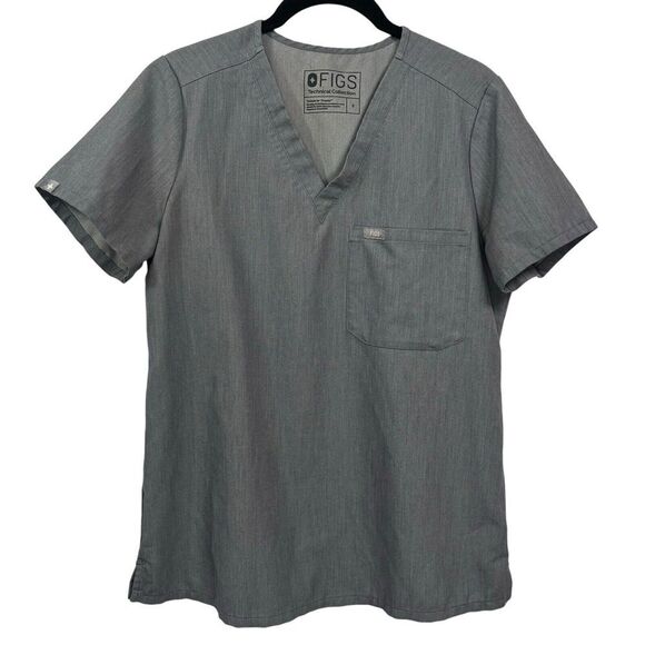 Figs Pants - FIGS Women's Catarina One-Pocket‎ Scrub Top Graphite Gray Size Small
